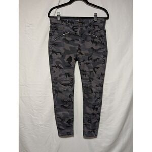NY&Co. Soho Women's‎ Black Gray Camo Legging Skinny Jeans Zipper Pockets Size 6